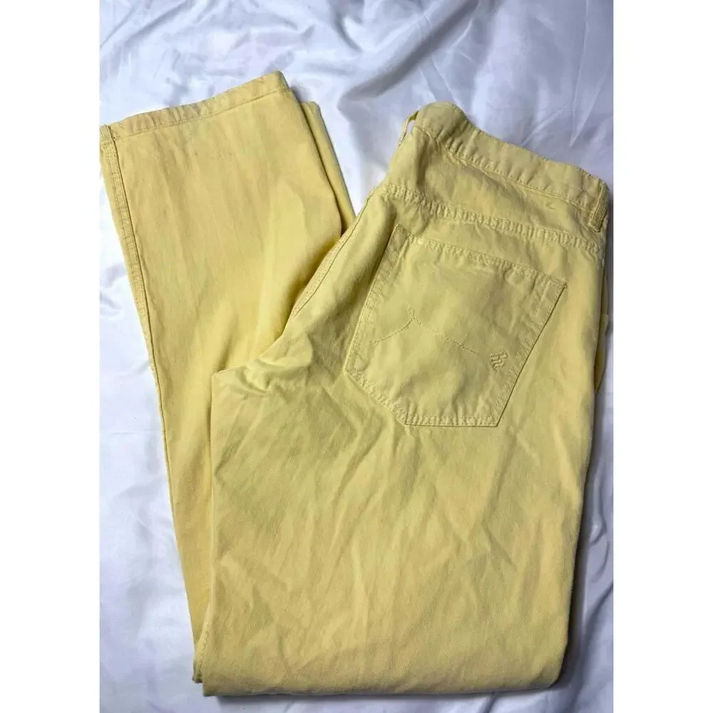 Rocawear‎ Jeans Mens Light Yellow Washed Straight Fit Cotton Size W40
